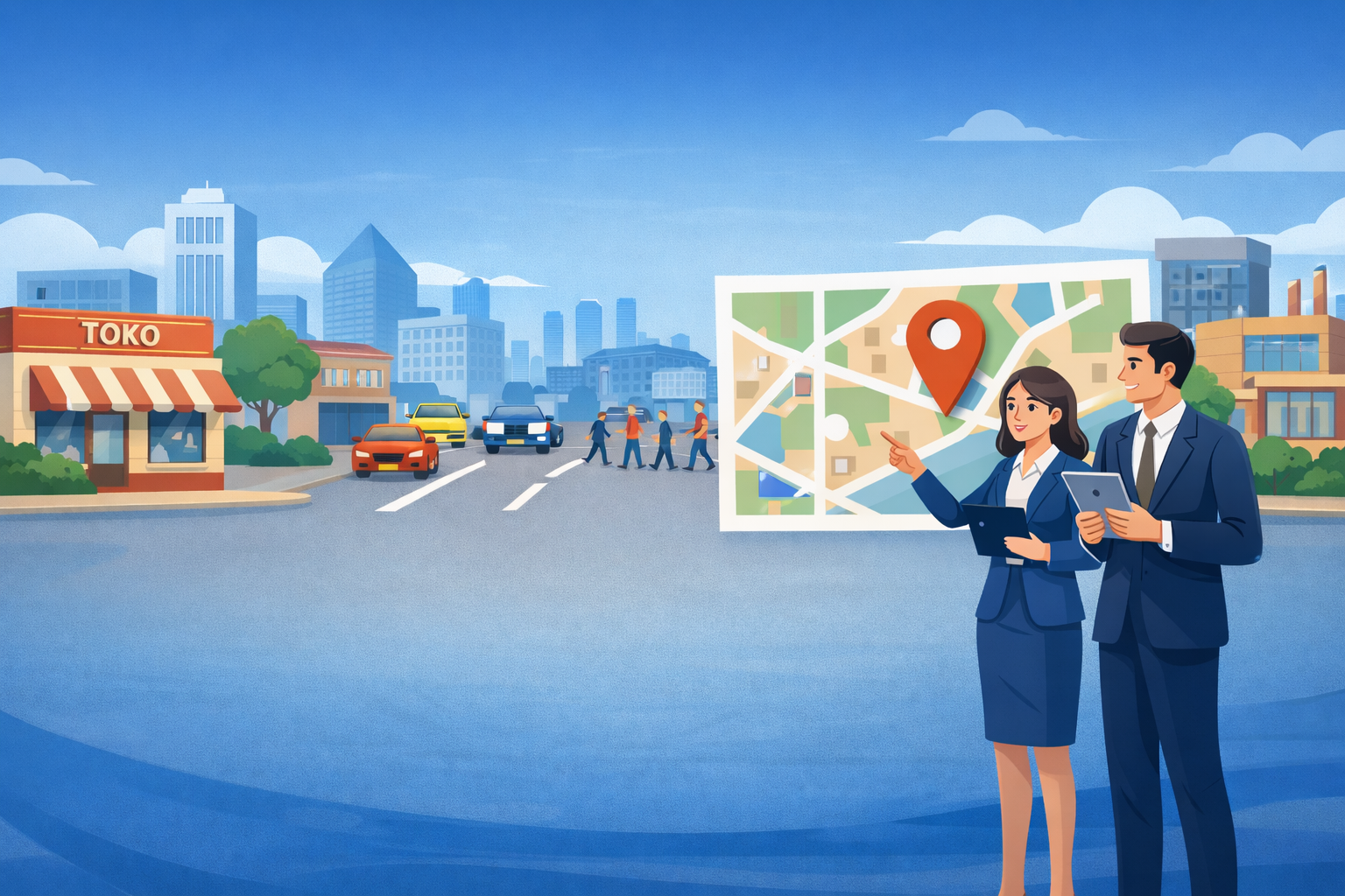 Ilustrasi menentukan lokasi bisnis yang tepat agar tepat sasaran